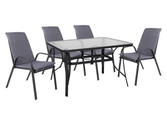 Τραπεζαρία Σετ 5Τμχ 140X80 HM10569.01 Grey 4 Θέσεων