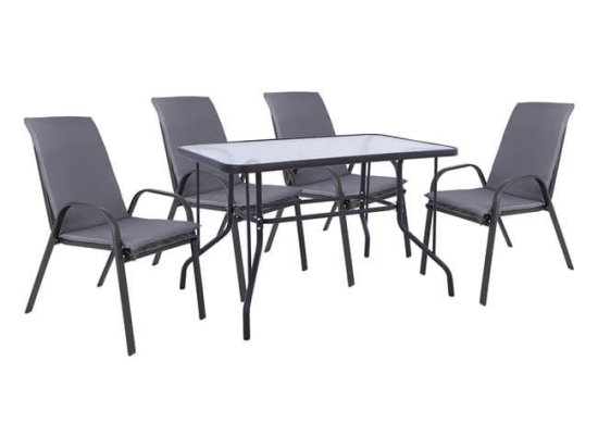 Τραπεζαρία Σετ 5Τμχ 110x60 Grey HM10566.01 4 Θέσεων