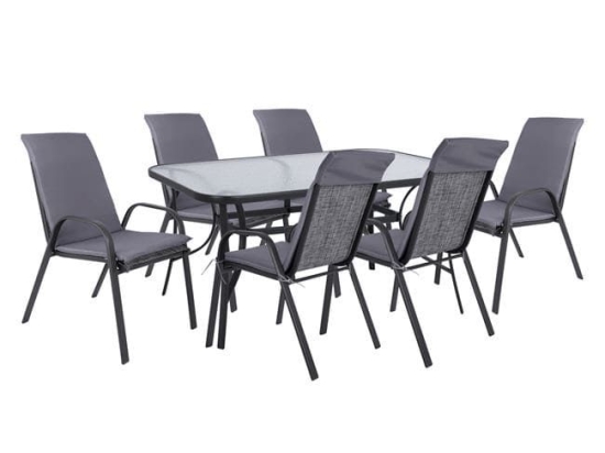 Τραπεζαρία Σετ 7Τμχ 150X90 HM10572.01 Grey 6 Θέσεων