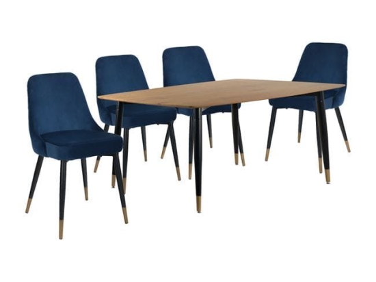 Τραπεζαρία Σετ 5Τμχ Blue HM11180 4 Θέσεων