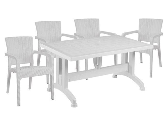 Τραπεζαρίας Σετ 5Τμχ White HM10576.04 4 Θέσεων