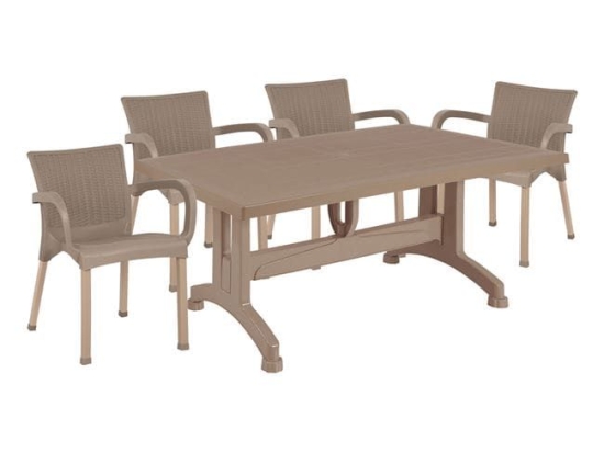 Τραπεζαρίας Σετ 5Τμχ Cappuccino HM10578.02 4 Θέσεων