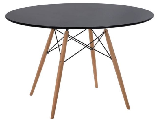 Τραπέζι Minimal HM8454.02 Black Natural Φ120Χ74Υ εκ. Mdf,Ξύλο