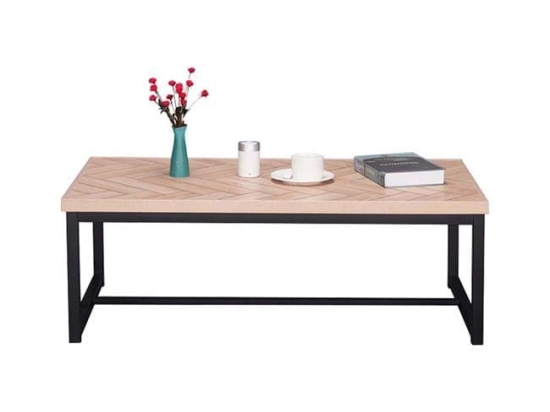 Τραπέζι Σαλονιού Chanelle Natural-Black 110Χ59Χ38,4Υ εκ.HM8648 Μελαμίνη