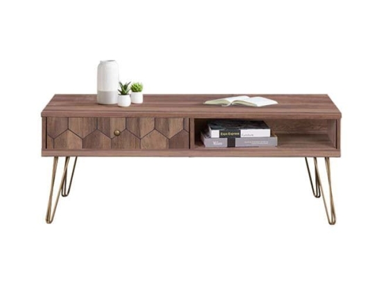 Τραπέζι Σαλονιού Philippa HM8672 Wallnut 110x55x42Υ εκ. Μελαμίνη