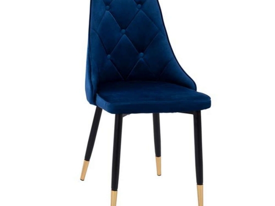 Καρέκλα Fannie HM8701.08 49x53x88Υcm Blue Σετ 2τμχ Βελούδο, Μέταλλο