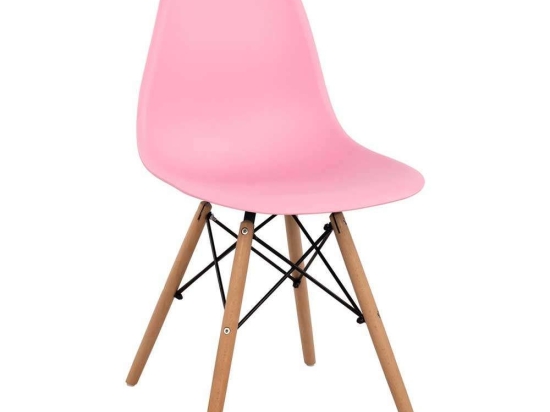 Καρέκλα Με κάθισμα Twist PP HM8460.05 46x50x82cm Pink Σετ 4τμχ Ξύλο,Πολυπροπυλένιο