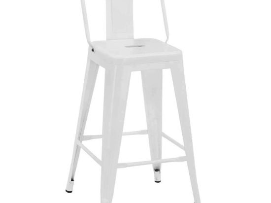Σκαμπό Με Πλάτη Melita HM8574.31 42x42x89,5Υcm White Mat