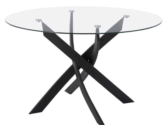 Τραπέζι HM8733.01 Φ120X75Y cm Black-Clear Μέταλλο,Γυαλί