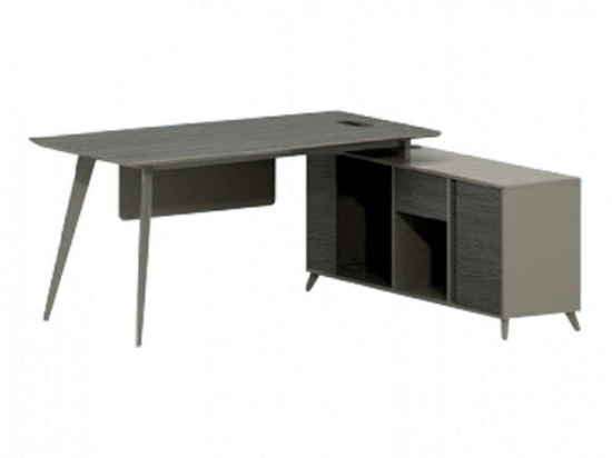 Γραφείο Lux Series HM2116 180Χ140Χ75Υcm Αναστρέψιμη Γωνία Grey-Mocca