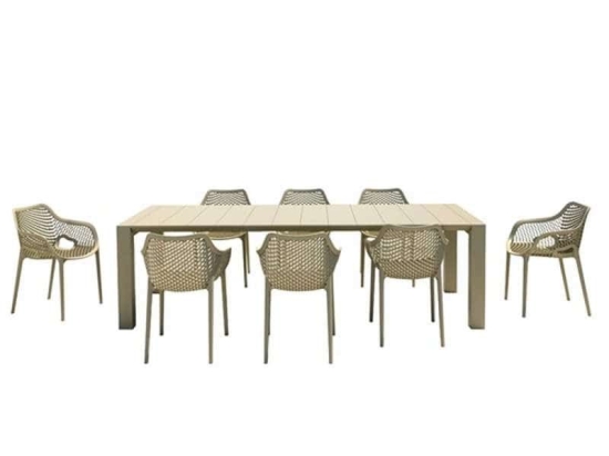 Τραπεζαρία Σετ 9Τμχ Vegas/Air XL 20.9990 100X260/300cm Dove Grey Siesta 8 Θέσεων