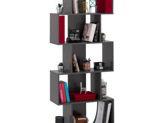 Βιβλιοθήκη HM2385.10 70x25x177cm Grey Μελαμίνη