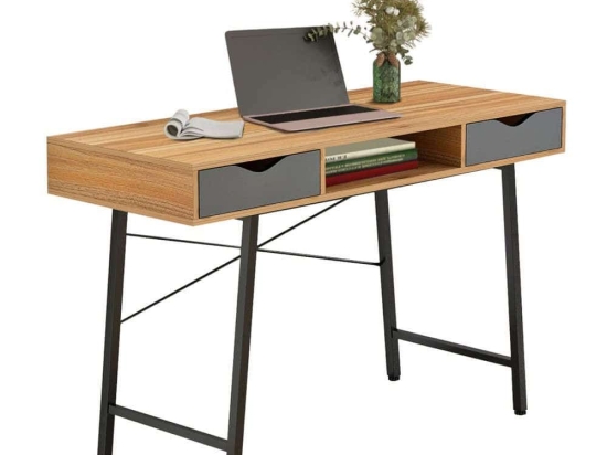 Γραφείο HM2128.03 120x48x76,5cm Walnut-Grey