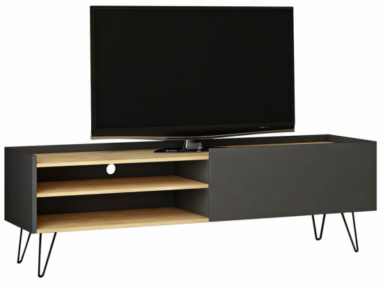 Έπιπλο Τηλεόρασης HM8891.01 120x33,1x49,5cm Natural-Anthracite Μελαμίνη