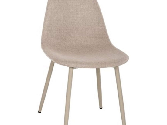 Καρέκλα Leonardo HM00100.07 (Σετ 4τμχ) 45Χ47Χ87cm Beige Μέταλλο,Ύφασμα