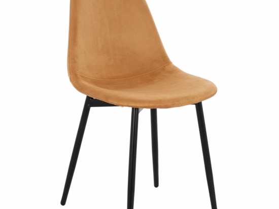 Καρέκλα Leonardo HM00100.09 (Σετ 4τμχ) 45x47x87cm Gold Μέταλλο,Ύφασμα