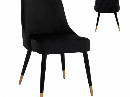 Καρέκλα Serenity HM8527.04 52x61x83cm (Σετ 2τμχ) Black Μέταλλο,Ύφασμα