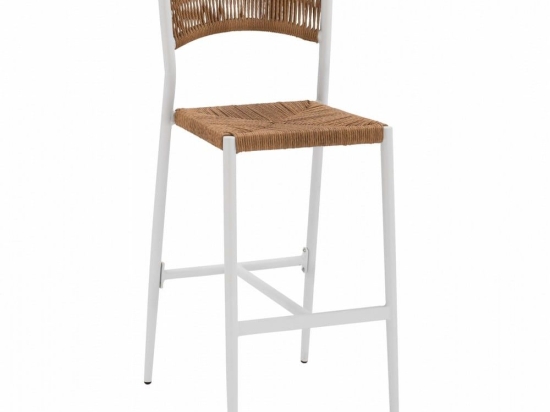 Σκαμπό Bar HM5789.01 Με Σχοινί 45,5x56x111cm White
