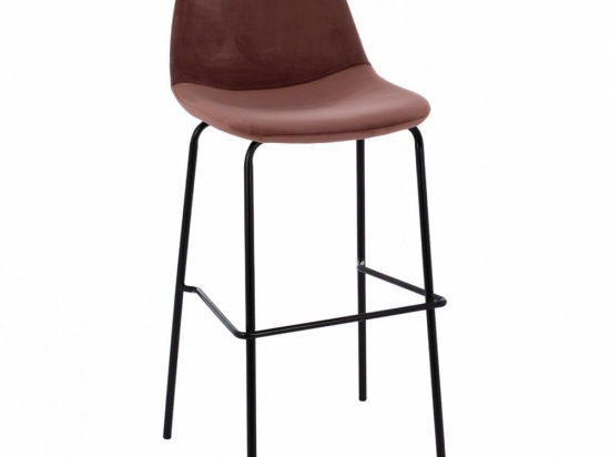 Σκαμπό Bar Vincent HM8579.12 (Σετ 4τμχ) 56,5Χ47Χ106cm Apple Βελούδο, Μέταλλο