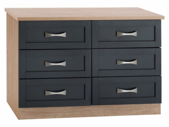 Συρταριέρα Milani HM317.04 Με 6 Συρτάρια 120X40X76Ycm Sonama-Grey