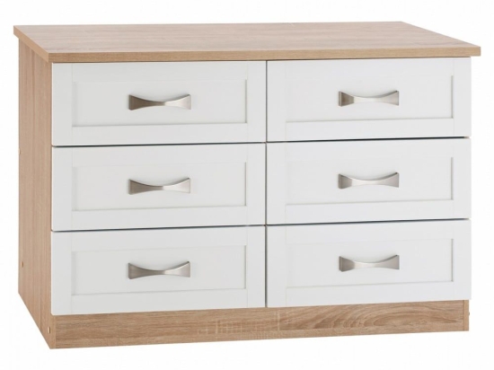 Συρταριέρα Milani HM317.06 Με 6 Συρτάρια 120X40X76cm Sonama-White