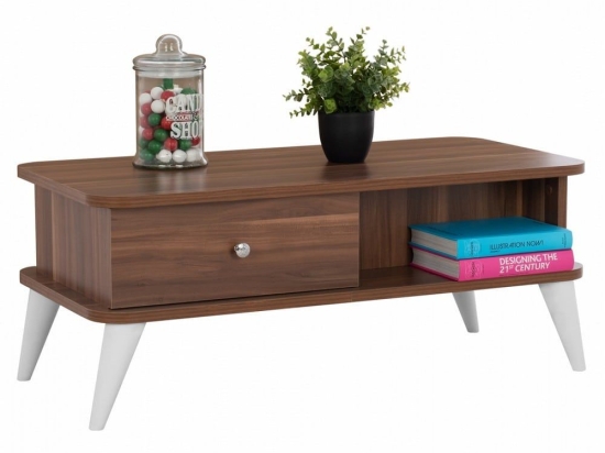 Τραπεζάκι Σαλονιού Gwen HM9163 90x45x37cm Walnut Μελαμίνη