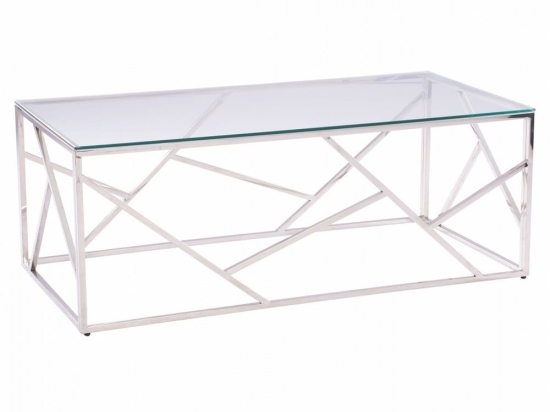 Τραπεζάκι Σαλονιού Jana HM8617.01 120X60Χ45 Chrome Μέταλλο,Γυαλί