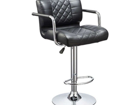 Σκαμπό Bar 83 43.2378.S (Σετ 2τμχ) 51x50x110cm Black Μέταλλο,Τεχνόδερμα
