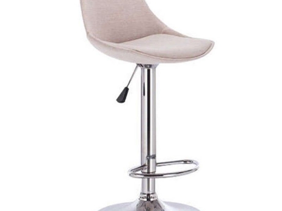 Σκαμπό Bar 88 43.0204.S (Σετ 2τμχ) 38x46x105cm Cream Μέταλλο,Ύφασμα