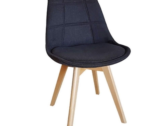 Καρέκλα Τραπεζαρίας Bianca 10.0087.S (Σετ 4τμχ) 49Χ53Χ82cm Black Ξύλο,Ύφασμα