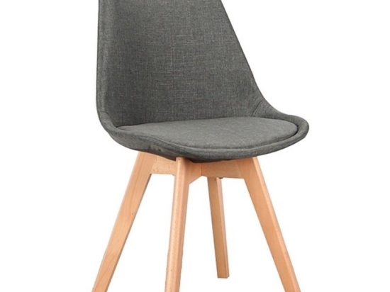 Καρέκλα Τραπεζαρίας Billy 11.1592.S (Σετ 4τμχ) 48Χ55Χ82cm Grey Ξύλο,Ύφασμα
