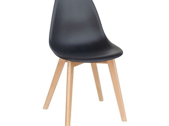 Καρέκλα Τραπεζαρίας Loft Plus (Σετ 4τμχ) 46Χ53Χ81cm Black Ξύλο,Πολυπροπυλένιο