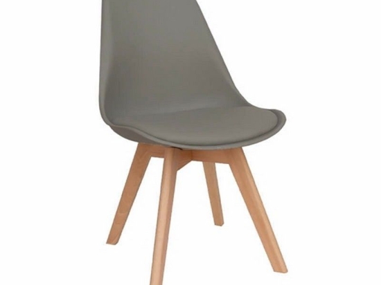Καρέκλα Τραπεζαρίας Logan Plus 10.0016.S (Σετ 4τμχ) 58Χ49Χ82cm Grey Ξύλο,Πολυπροπυλένιο,Τεχνόδερμα