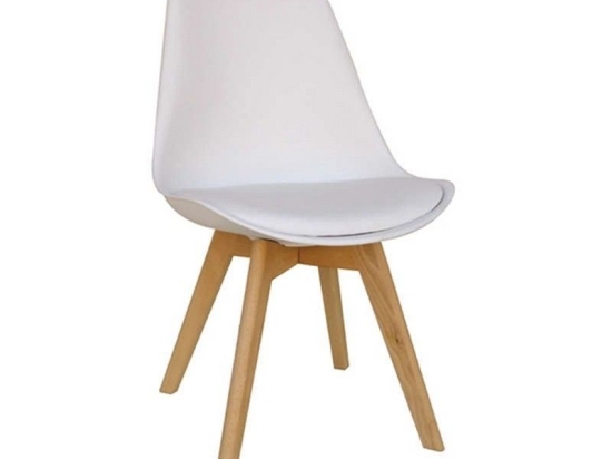 Καρέκλα Τραπεζαρίας Logan Plus 10.0013.S (Σετ 4τμχ) 58Χ49Χ82cm White Ξύλο,Πολυπροπυλένιο,Τεχνόδερμα