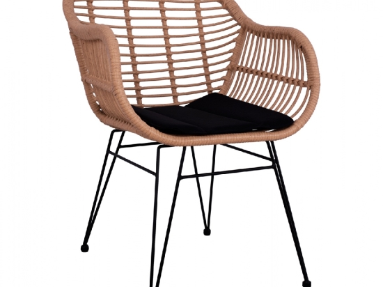 ΠΟΛΥΘΡΟΝΑ ΜΕ ΜΑΞΙΛΑΡΙ ΜΕΤΑΛΛΙΚΗ ALLEGRA HM5450 ΜΕ WICKER ΜΠΕΖ 57,5x59x81Υ εκ.
