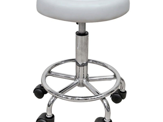 Σκαμπό Bar 70 (Σετ 2τμχ) White Pu 38x38x65cm Μέταλλο,Τεχνόδερμα