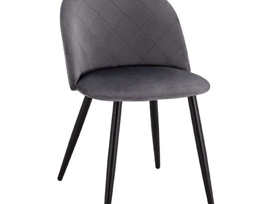 Καρέκλα Oded HM8731.11 49x57x79 Grey-Black Βελούδο, Μέταλλο