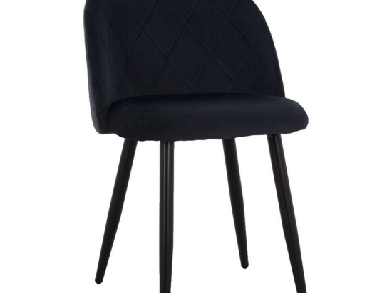 Καρέκλα Oded HM8731.14 45x52x77cm Black Βελούδο, Μέταλλο