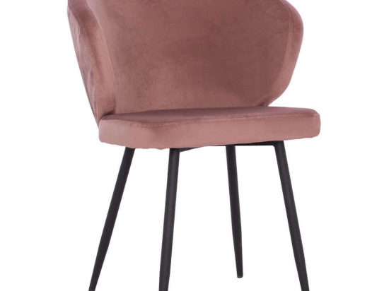 Πολυθρόνα Jiya HM8728.02 60x60x85cm Black-Apple Βελούδο, Μέταλλο