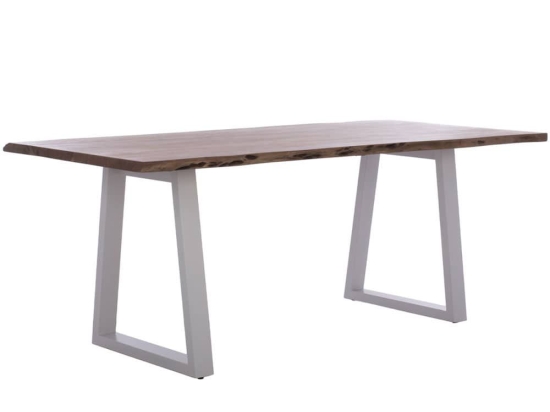 Τραπέζι Τραπεζαρίας Montana HM8337.02 200x95x77cm Natural-White Μέταλλο,Ξύλο