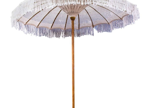 Ομπρέλα Μακραμέ Μπαλινεζική HM6035.01 Φ200x250cm Teak Beige