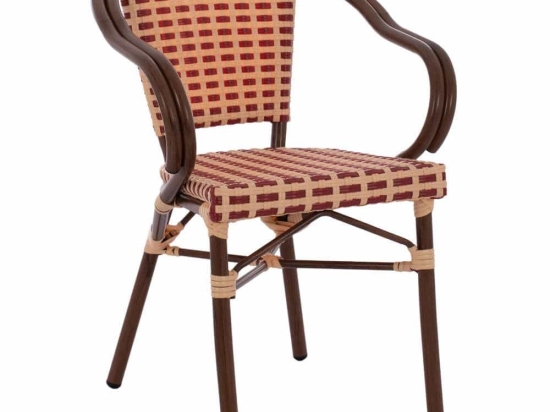 Πολυθρόνα Bamboo Look HM5818.01 54x56x80cm Beige-Red