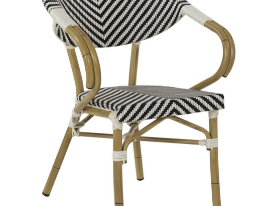 Πολυθρόνα Bamboo Look HM5861.01 59x56x82cm Black-White