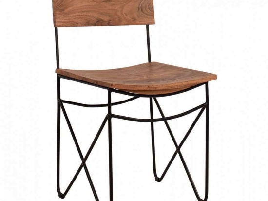 Καρέκλα HM8180.11 46x51x84cm Ξύλο Ακακίας Natural Μέταλλο,Ξύλο
