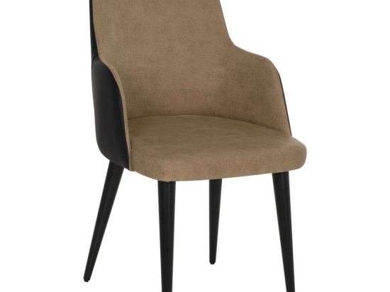 Πολυθρόνα Επαγγελματική Eleanora HM9264.03 Τ.Nubuck 50x63x91cm Ξύλινη-Pu Black-Beige