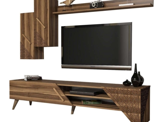 Σύνθεση Τηλεόρασης HM9514.02 180x37x40cm Walnut Μελαμίνη