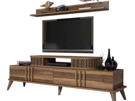 Σύνθεση Τηλεόρασης HM9515.02 168x39x51,6cm Walnut Μελαμίνη