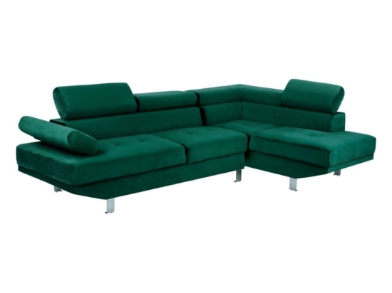 Καναπές Γωνία Faith HM3156.03 254x79-160x70-84cm Green Βελούδο