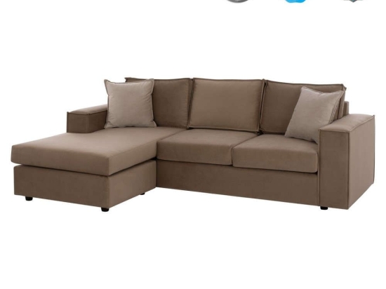 Καναπές Γωνία Monaco HM3257.03 Αναστρέψιμη 240x170x86cm Αλέκιαστο Ύφασμα Brown-Beige Ύφασμα