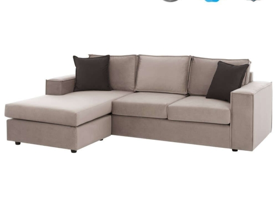 Καναπές Γωνία Monaco HM3257.13 Αναστρέψιμη 240x170x86cm Αλέκιαστο Ύφασμα Beige-Grey Ύφασμα